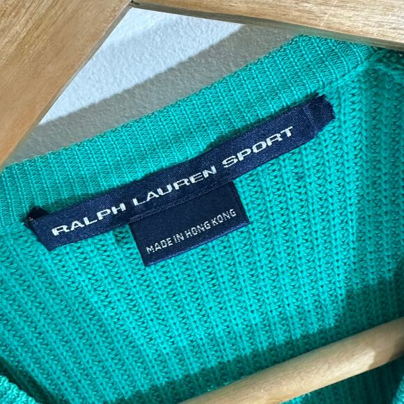 Ralph Lauren Sport Green Teal Cotton Cardigan - Women's Small - Picture 5 of 7
